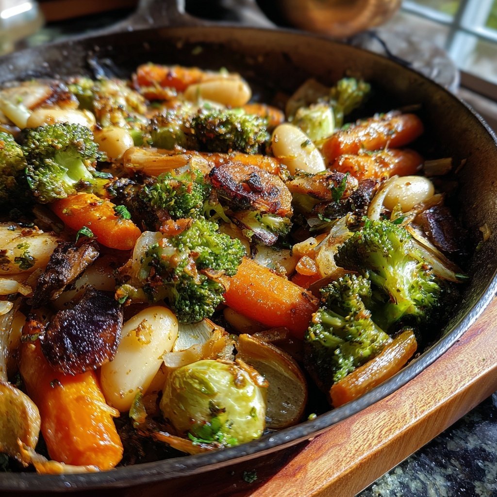 Roasted Veggie White Bean Skillet