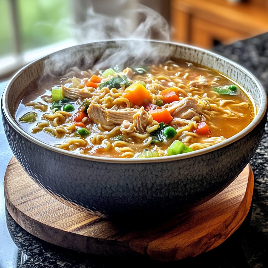 Set-It-and-Forget-It Slow Cooker Chicken Ramen-Inspired Soup
