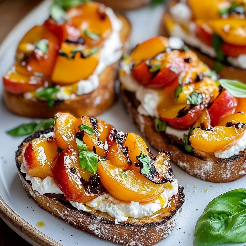 Best Peach Bruschetta With Whipped Ricotta