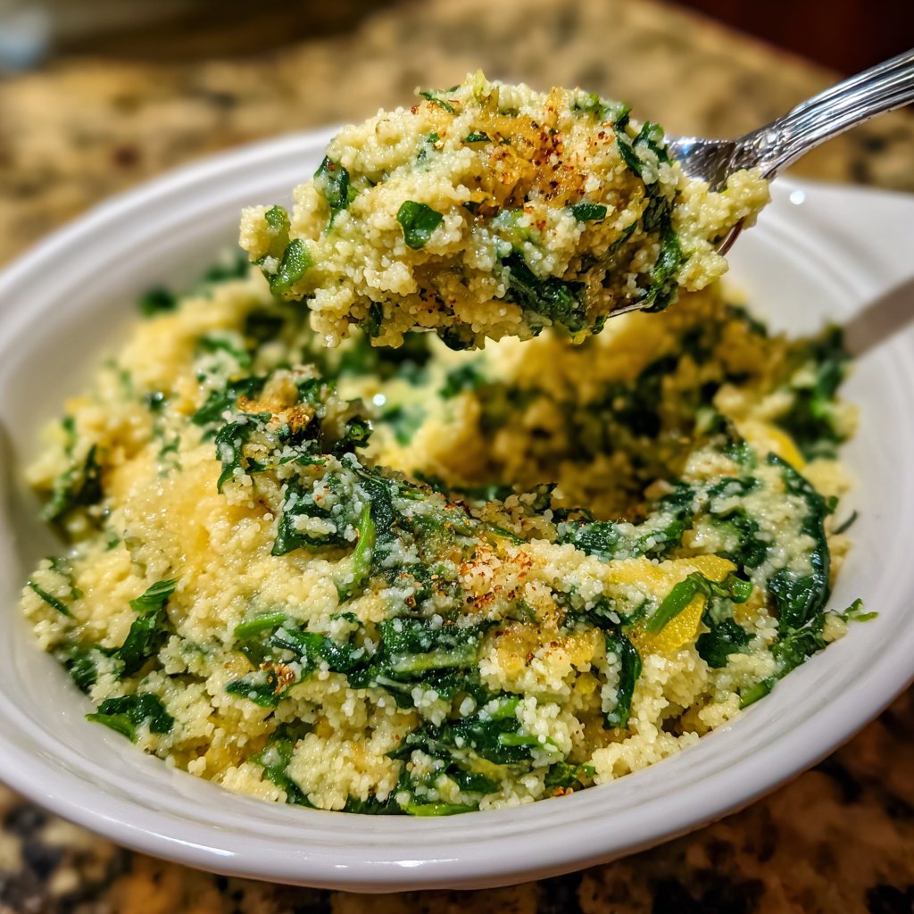 Creamy Lemon Spinach Couscous