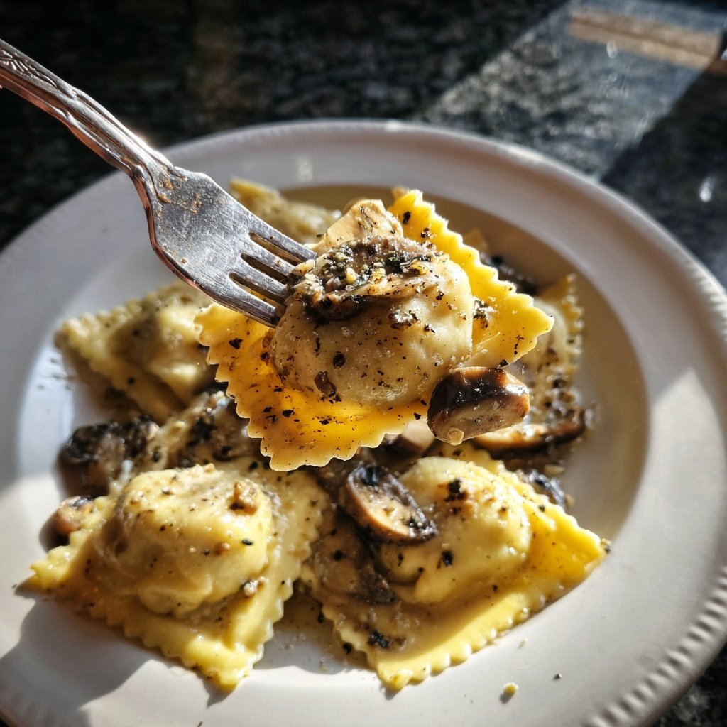 Wild Mushroom Ravioli with Truffle Oil