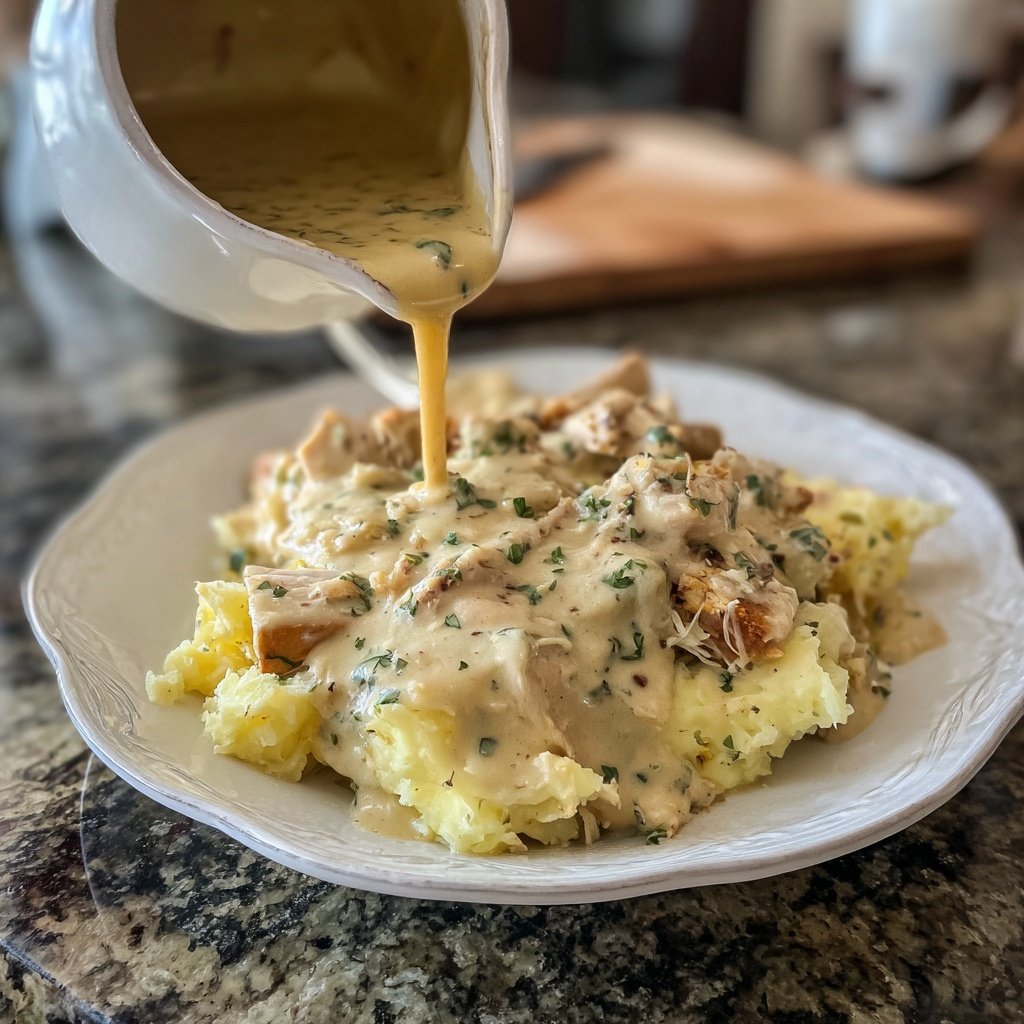Comfort Food Creamy Chicken and Mashed Potatoes