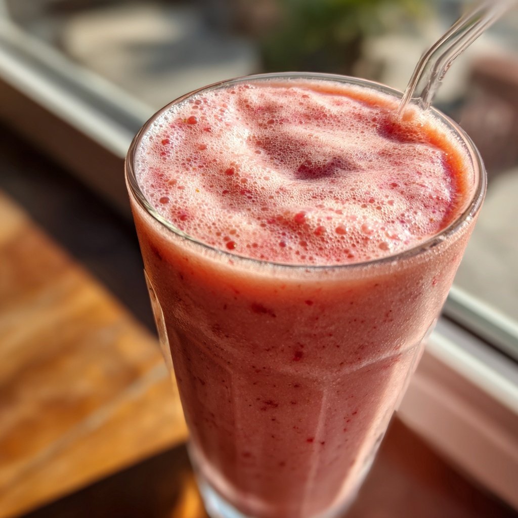 Fresh Strawberry Smoothie With Greek Yogurt