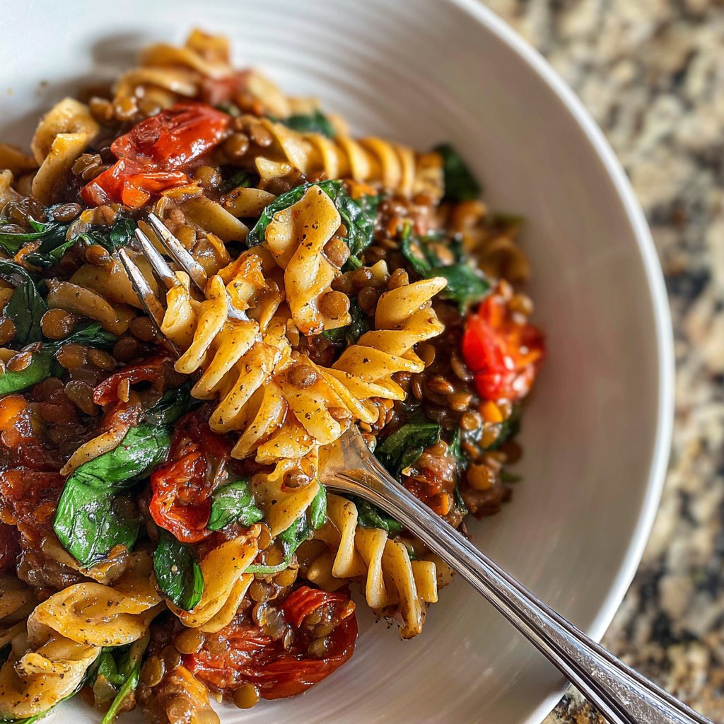 Tomato Basil Lentil Pasta